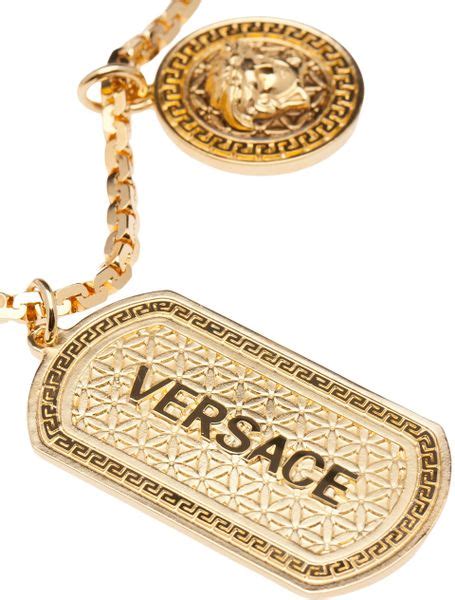 versace dog tag gold|Gianni Versace.